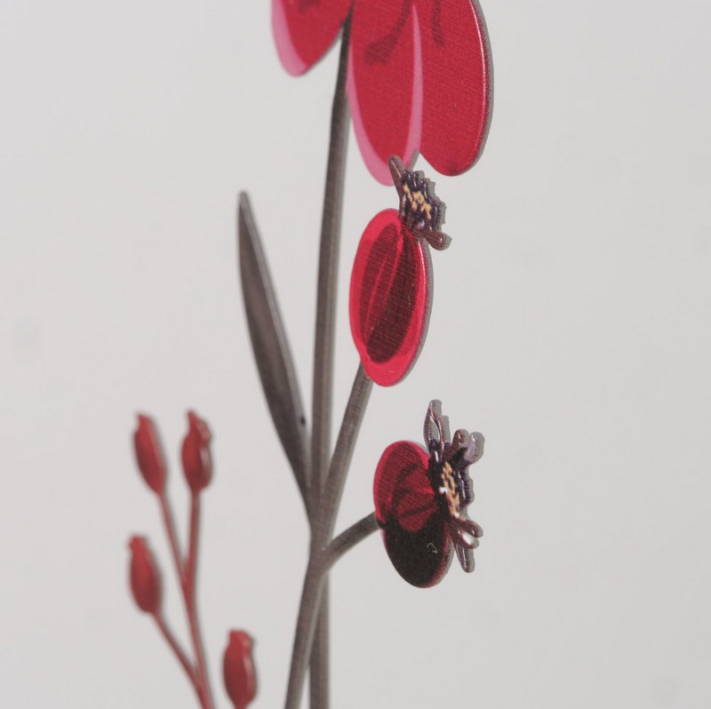 Portacandele in vetro con rosa canina in metallo su base di legno in 2 varianti assortite, perfetto come decoro autunnale
